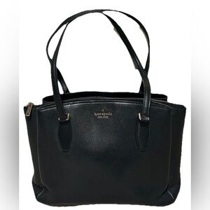 Kate Spade New York Madison Commuter Tote Shoulder Bag Black Leather Purse